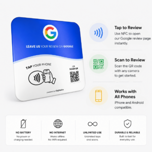 Tap 5 google review plate